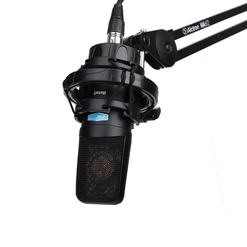 MICROFONO DE CONDENSADOR FET ALCTRON, DE GRAN DIAFRAMA 34MM, CON SOPORTE DE ORO, 20 Hz-20 kHz, CON CORTE DE BAJOS Y SENSIBILIDAD