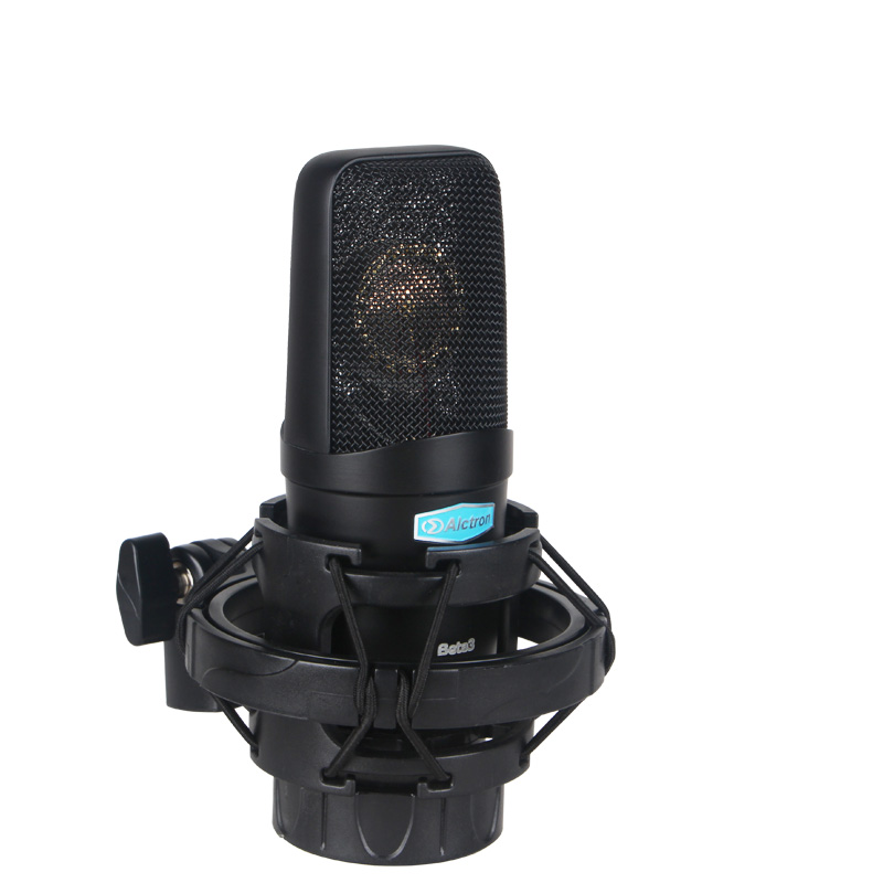 MICROFONO DE CONDENSADOR FET ALCTRON, DE GRAN DIAFRAMA 34MM, CON SOPORTE DE ORO, 20 Hz-20 kHz, CON CORTE DE BAJOS Y SENSIBILIDAD