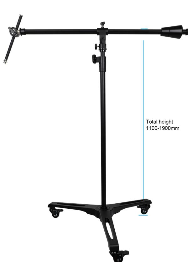PEDESTAL DE ESTUDIO PARA MICROFONO ALCTRON, EXTRA ALTO, AJUSTABLE, CON RUEDAS Y FRENO