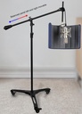 PEDESTAL DE ESTUDIO PARA MICROFONO ALCTRON, EXTRA ALTO, AJUSTABLE, CON RUEDAS Y FRENO