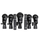 SET DE 7 MICROFONOS ALCTRON, PARA BATERIA, 5 DINAMICOS, CLIPS Y HARD CASE (copia)