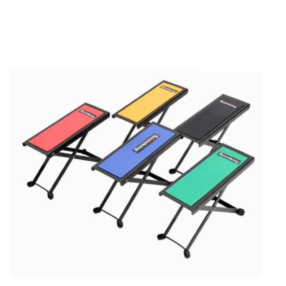 DESCANSA PIE PARA GUITARRISTA SOUNDKING, PLEGABLE, DE ACERO, COLOR NEGRO