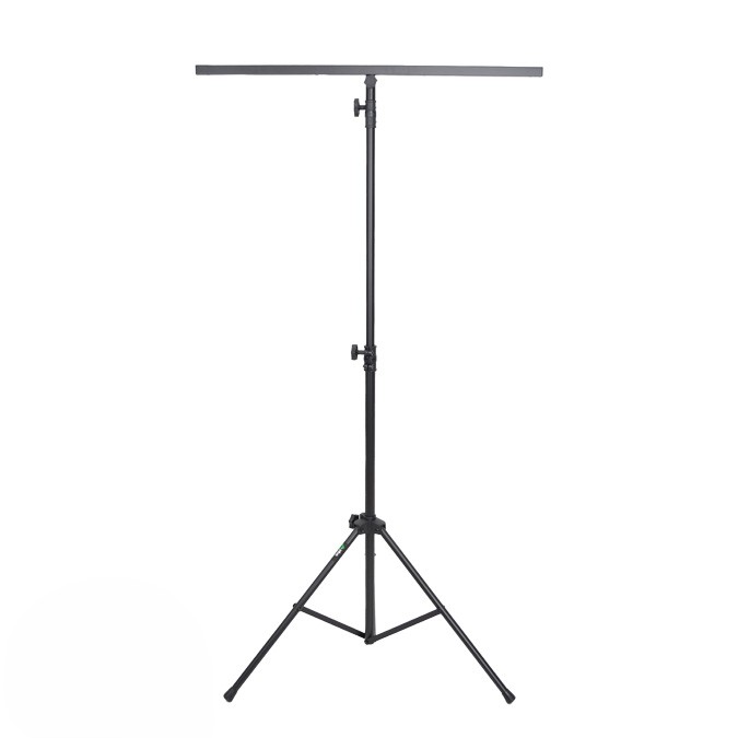 PEDESTAL PARA LUCES SOUNDKING, 1 SOPORTE SUPERIOR, BASE TIPO TRIPIÉ, COLOR NEGRO