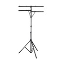 PEDESTAL PARA LUCES SOUNDKING, 3 SOPORTES SUPERIORES, BASE TIPO TRIPIÉ, COLOR NEGRO