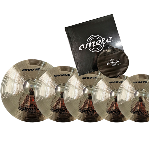 [GROOVESET] SET DE PLATILLOS OMETE, SERIE GROOVE, MEDIDAS: 14 HIHATS,  16 CRASH, 18 CRASH, 20 RIDE, INCLUYE FUNDA